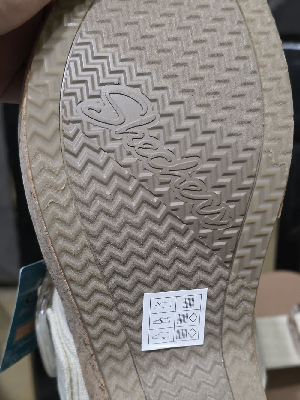 Skechers Women's Natural Linen Double-Band Cork Platform Sandalsne New Size 9.5 - Picture 3 of 8